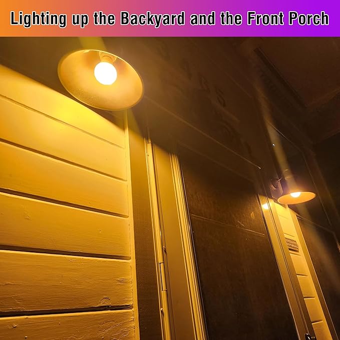 A19 Amber Sleep Light Bulbs, 1800K Warm Light Bulb 60W Equivalent, Blue Light Blocking, 9W 800lm, E26 Bright Amber Light Bulb for Healthy Sleep, Bedroom, Porch, Patio Lighting, Non-Dimmable, 2 pack