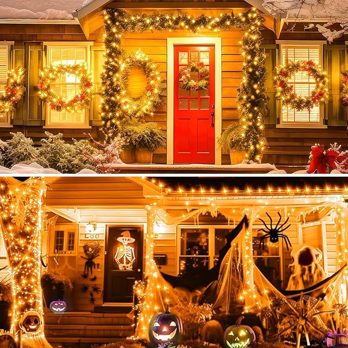 LED Fairy Lights Battery Operated 2Pack, Warm White String Lights 16FT 50LED Silver Wire String Light Indoor Outdoor Waterproof Cuttable Starry Fairy Light for Bedroom Easter Halloween Christmas Decor