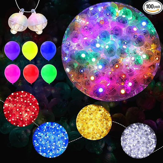 100PCs Mini Led Lights with Hook, Waterproof Round Tiny Led Light for Party Decorations Neon Party Light for Birthday Party and Wedding Decoration Multi-Colored