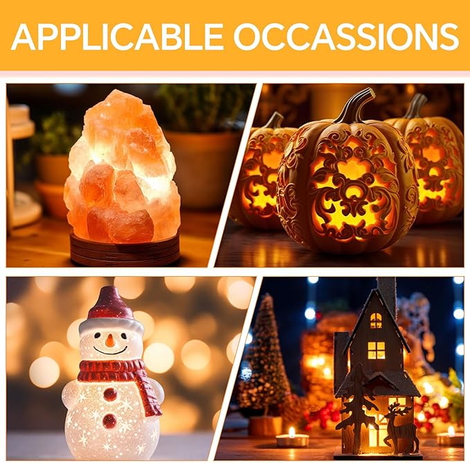 Leelosp 2 Pack Christmas Village Light Cords with 24 C7 LED Bulbs and Outlet, Each 16.4 ft Blow Mold Light Cords for Christmas Village Accessories Holiday Tree Decor and Craft Projects