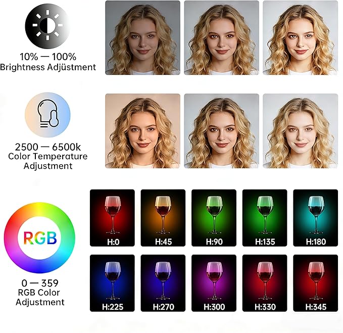 Suptig Magnetic Selfie Light, Selfie Light Phone Light Compatible for iPhone Magsafe, RGB 360° LED Selfie Ring Fill Light with Mirror for Selfies/Photography/Vlog/TikTok/Video Conference