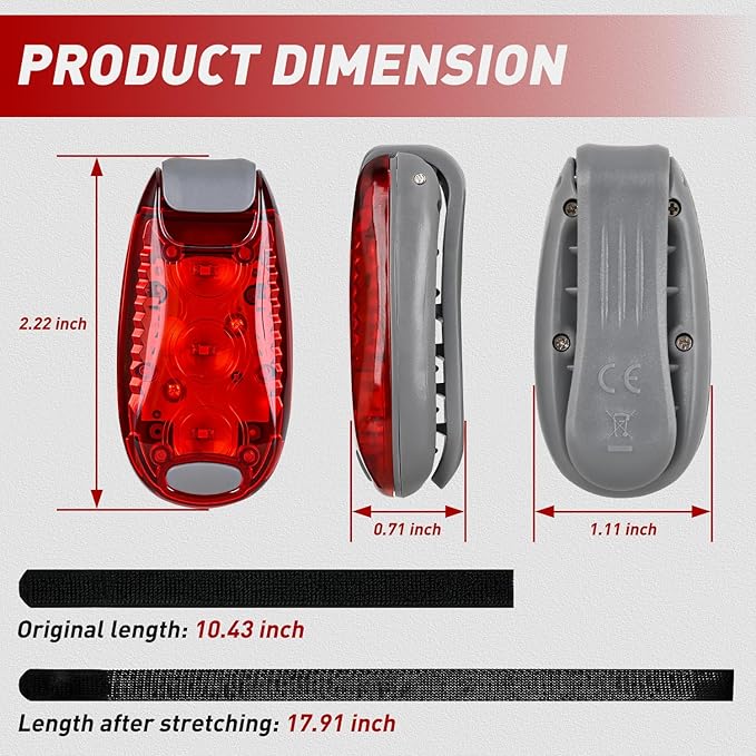 Nilight LED Safety Light 4PCS Red Marine Navigation Bike Tail Lights Three Modes Waterproof Reflective Gear Clip On Flash Strobe Indicator Lamp for Night Boating Fishing Cycling Jogging