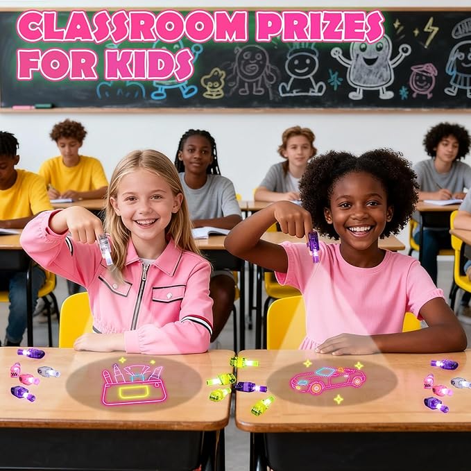 36 Pcs Pink Party Favors LED Finger Lights for Kids, Goodie Bag Stuffers Classroom Treasure Box Prizes, Glow in the Dark Party Gifts for Grils