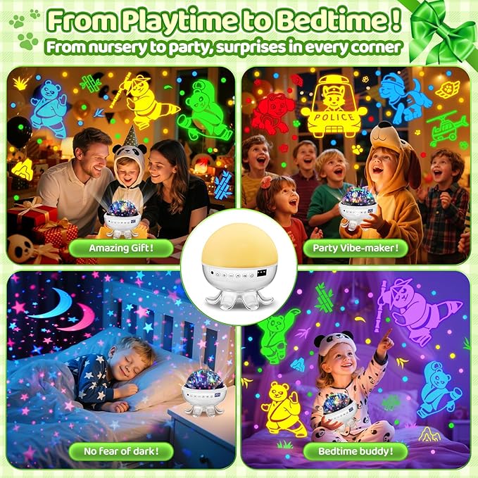 Best Toys for Kids Toys, 【3 Films+ 30 Sounds】Panda Night Light, 【93 Effects+ Remote】 Lullaby Sound Machine Baby Sound Machine, [3 Brightness+ Timer] Christmas Gifts for Kids Gifts, Panda Lamp