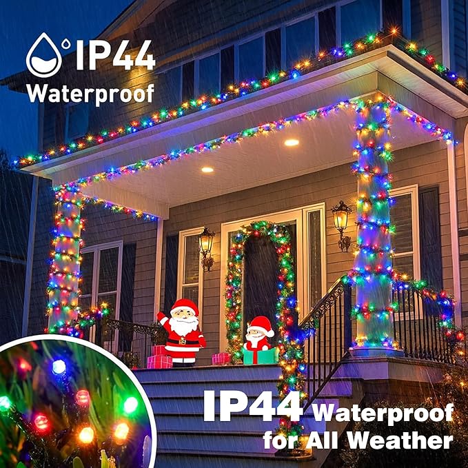 Christmas Lights 500LED 164 FT, Waterproof Christmas Tree Lights with 8 Modes, Remote Control 3 Timers & Memory Function Xmas Decorations for House and Holiday (Multicolor)