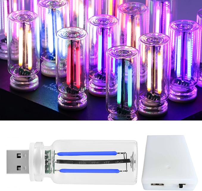 Retro Car Mood Bulb, Touch Dimmable USB & Battery Lighted LED Car Interior Atmosphere Lamps, Automotive Interface Charging Night Lights, Mini Portable Camping Lights Decorations (Blue, 1Pack)