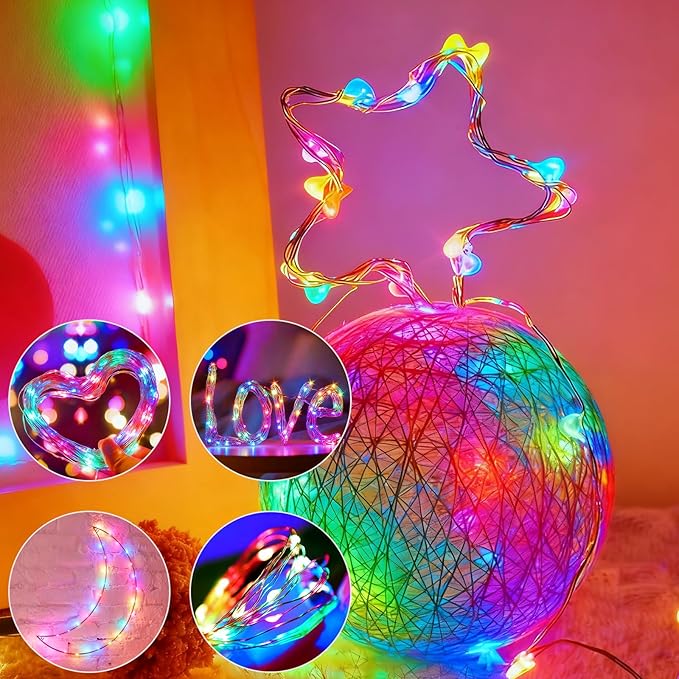 6 Pack Fairy Lights Battery Operated with Remote 7ft 20 LED Mini String Twinkle Lights Waterproof 8 Modes Firefly Starry Moon Lights for Mason Jars DIY Christmas Wedding Party Bedroom Decoration