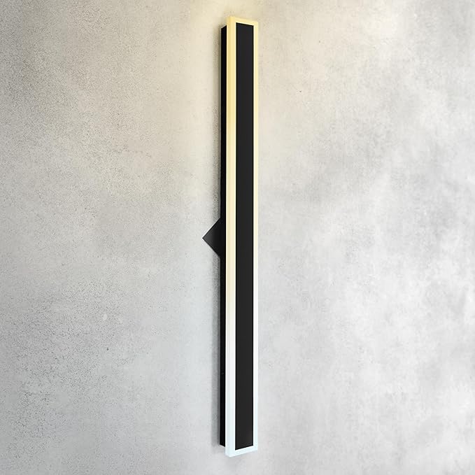 ASD LED 48" Long Wall Mount Light Fixture, Outdoor & Indoor Linear Sconce | 3CCT, Dimmable, Waterproof, Anti-Rust, ETL Listed | 36W 2800LM 3000-5000K 100-277V | Exterior Porch Lighting | Black