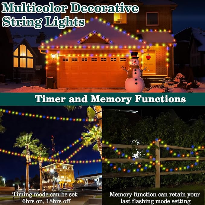 HYH Christmas Lights 1300 LED 426FT Outdoor Waterproof Christmas String Lights Connectable Fairy Tree Xmas Long Light Decorations with Remote Plug in for Indoor Party Yard Garden-Multicolored
