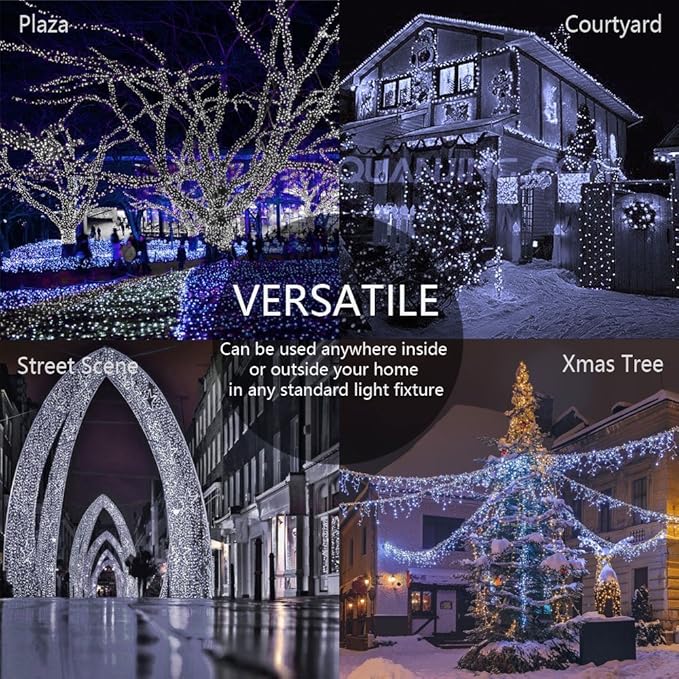 FULLBELL Christmas Lights, Fairy Lights Outdoor 66Ft 200 LED with Memory Modes Controller, Plug in Easter Decor Lights for Bedroom Party Wedding Garden Christmas Tree Indoor Outdoor Decorations