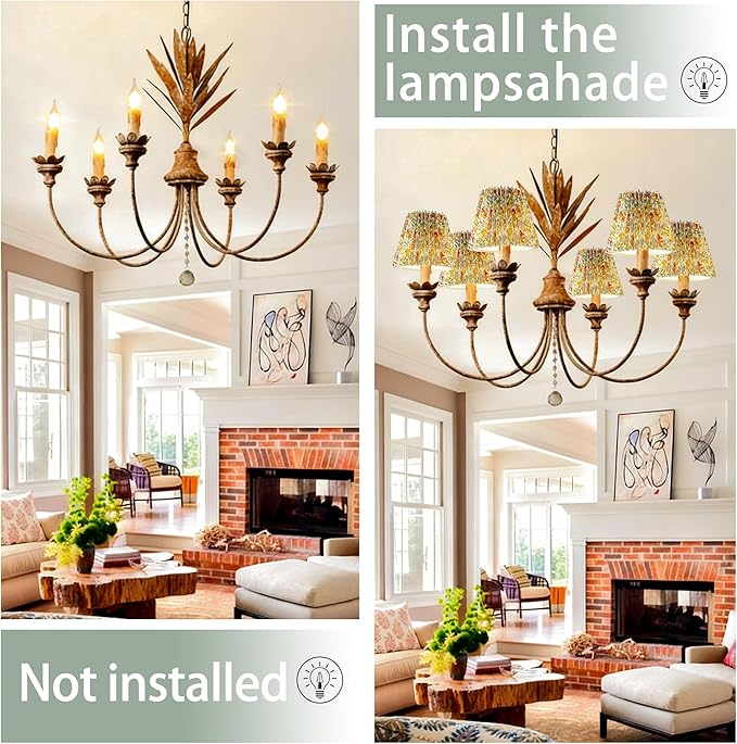 Small pleated lampshade chandelier shades set of 6. Lampshade for Wall Lamp.chandelier shades.small table lamps.For Cutting Edge bulbs.light bulb shade.chandelier light covers.4" X 5" X 6"
