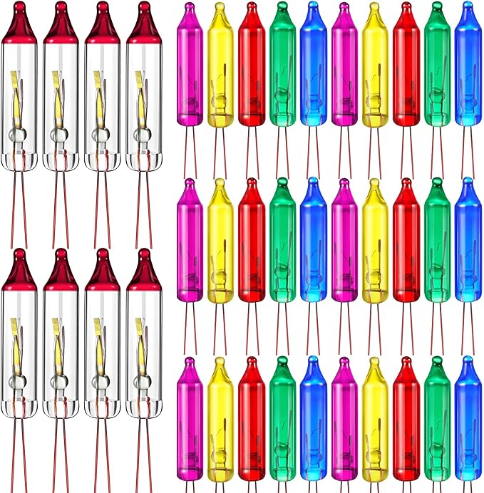 Ganeen Christmas Replacement Mini Incandescent String Light Bulbs Wire Flasher Bulbs 2.5 V 3.5 V Incandescent Flasher Bulbs, Christmas Lights Decor for Home Bedroom Xmas Tree(Multicolor, 248 Pcs)