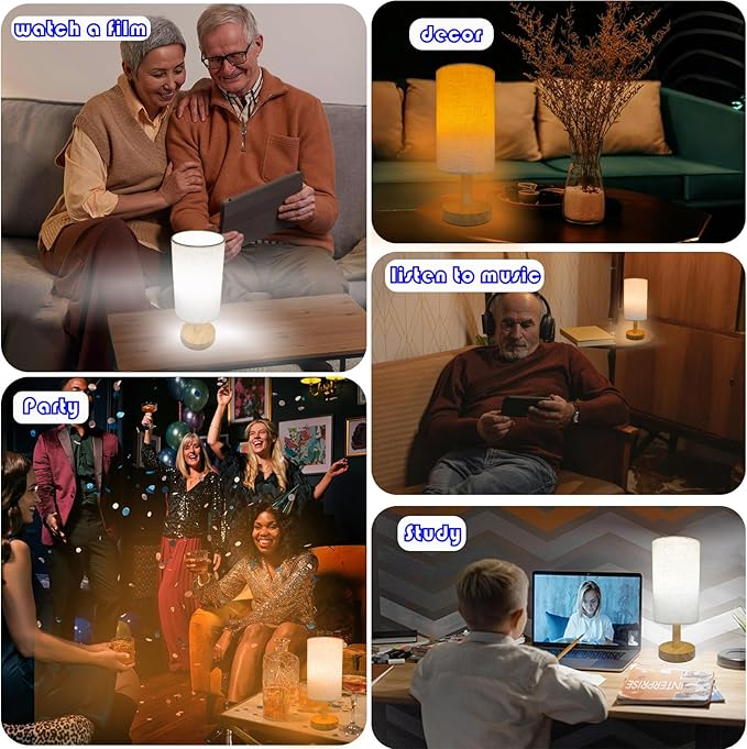 Remote Control Bedside Table Lamp with Wireless Charger & USB A/C Ports, 3 Color Dimmable Nightstand Lamp for Bedroom, Living Room, Office