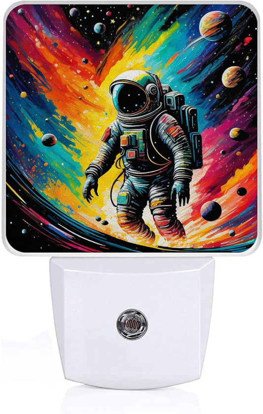 Astronauts Space Night Light,Night Lights Plug into Wall,Led Lamp for Stairway/Hallway/Bedroom 0.5W Nightlight Sleep Friendly