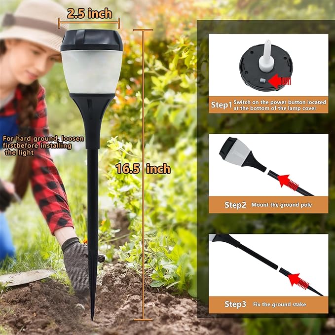 Swingers Solar Lights Outdoor,Solar Torch Lights with Flickering Flame,Waterproof Outdoor Garden Light for Christmas,Garden, Landscape, Path, Yard, Patio (4, Black)