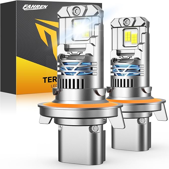 FAHREN H13 9008 Bulb, [2025 Upgraded & Brightest] 70000LM 1200% Brighter 1:1 Mini Size 9008 Fog Light, IP68 Waterproof Plug-N-Play, Tail Light Assemblies Pack of 2