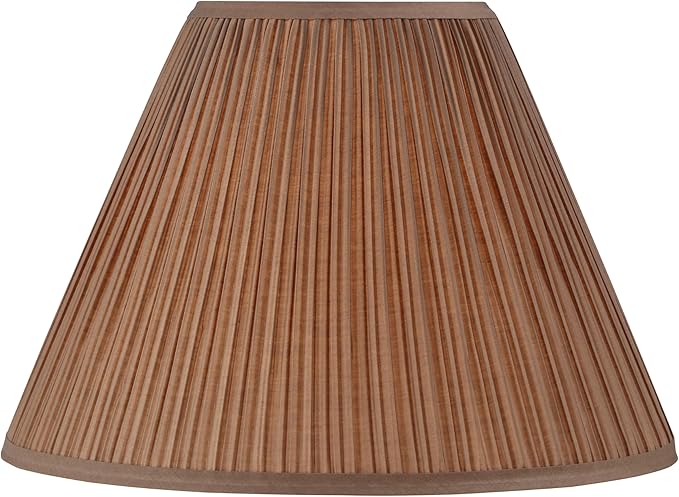 Aspen Creative 33171, Mushroom Pleated Traditional Sienna Brown Spider Lamp Shade, 6-1/2" Top x 15" Bottom x 11" Slant