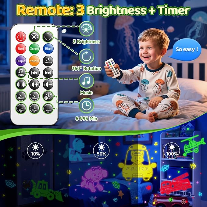 Best Toys for Kids Toys, 【3 Films+ 30 Sounds】Panda Night Light, 【93 Effects+ Remote】 Lullaby Sound Machine Baby Sound Machine, [3 Brightness+ Timer] Christmas Gifts for Kids Gifts, Panda Lamp
