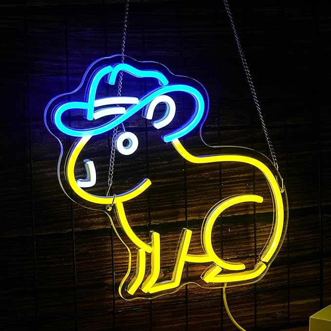 Capybara Neon Sign, Cute Cowboy Hat Capybara Led Light Neon Sign Animals Wall Decor Artled Bar Sign Night Lights Backdrop Lights Led Business Signs Creative Neon Lights Signs Usb Powered