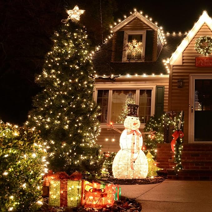 TW SHINE Battery Operated Christmas Lights, 50 LED 16FT Christmas Lights Outdoor, Waterproof Mini String Lights with 8 Modes, Christmas Decorations for Indoor Patio Party Decor, Warm White