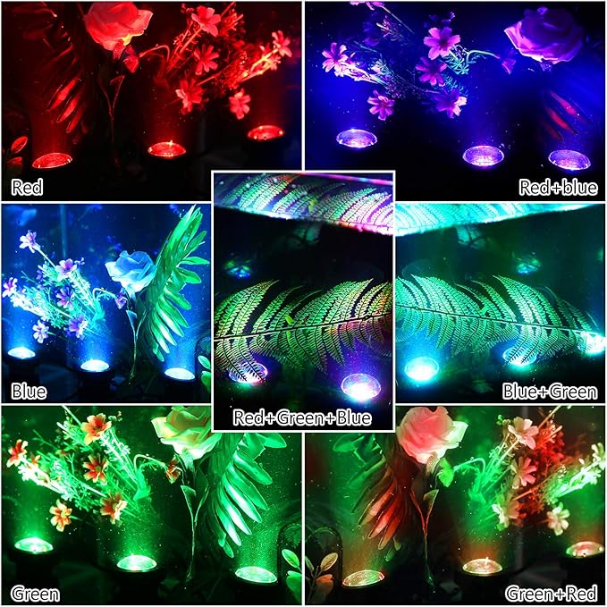 Pond Lights Remote Control Submersible LED Lights [Set of 4] IP68 Underwater Lights Aquarium Spotlight 48LED with Timer Landscape Lamp for Swimming Pool Fish Tank Fountain Pond Decoration