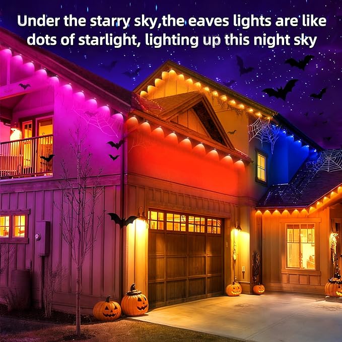 500FT Permanent Outdoor Lights House Outside Permanent Christmas Lights, App/Remote Control IP67 Waterproof Permanent led Lighting for house roof decor ，Christmas, Daily & Holiday Party Decor