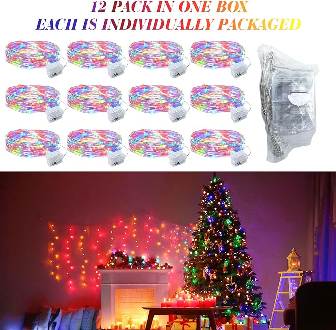 ZGWJ 8 Pack Fairy Lights Battery Operated, 7ft 20 Mini LED Fairy String Lights Silver Wire 3 Modes for DIY, Parties, Wedding, Bedroom, Halloween Christmas Decoration