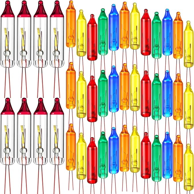 Ganeen Christmas Replacement Mini Incandescent String Light Bulbs Wire Flasher Bulbs 2.5 V 3.5 V Incandescent Flasher Bulbs, Christmas Lights Decor for Home Bedroom Xmas Tree(Vibrant Color, 496 Pcs)