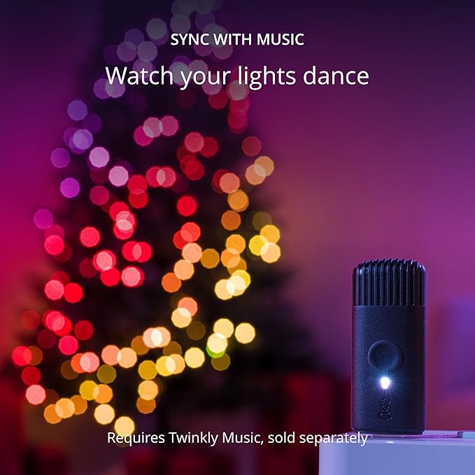 Twinkly Strings USB-C Pearls 200 LED, Pearl-Shaped LED Light String, RGB Multicolor LED Lights, Valentine's Day Lights, Compatible with Alexa, Google Home, USB-C Power, Green Wire, 39.4ft