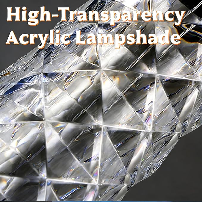 Can Switch 16 Colors Artificial Crystal Table Lamp, RGB Ambient Color-Changing Diamond Rose Design with Remote Control, USB Charging, Touch Sensor for Bedroom Decor, Desk Lighting (L/3.5 * 3.5 * 9in)