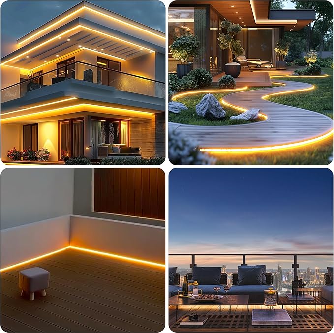CtrlCV FCOB LED Strip Light Waterproof IP68 24V 16.4ft 6000K Cold White Light High CRI Waterproof and Rainproof Neon Light, Suitable for Outdoor Garden Indoor Lighting Decoration