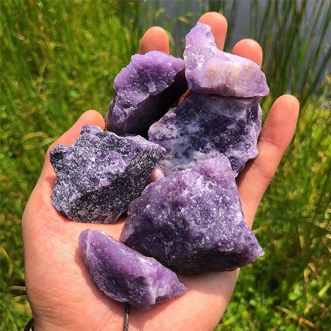 Zenkeeper 1 Lb Large Rough Purple Mica Stone Raw Lepidolite Crystal Stone Natural Purple Crystal Stone Mineral Specimen Gemstone Healing Crystals and Stones