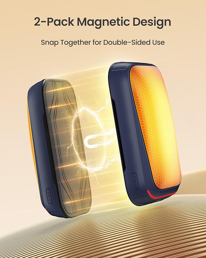 Gaiatop Electric Hand Warmers Rechargeable, Magnetic Pocket Hand Warmer 2-Pack, 3s Fast Heating, Fits in Gloves, Winter Sports Hunting Accessories, Warm Day Gifts for Men Women