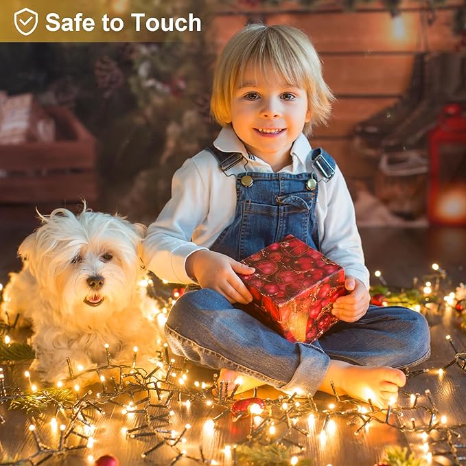 2 Pack String Lights Battery Operated, Total 20Ft 400 LED Cluster String Lights with Timer 8 Modes Christmas Firecracker Lights Outdoor Waterproof for Tree Home Decor (Warm White)