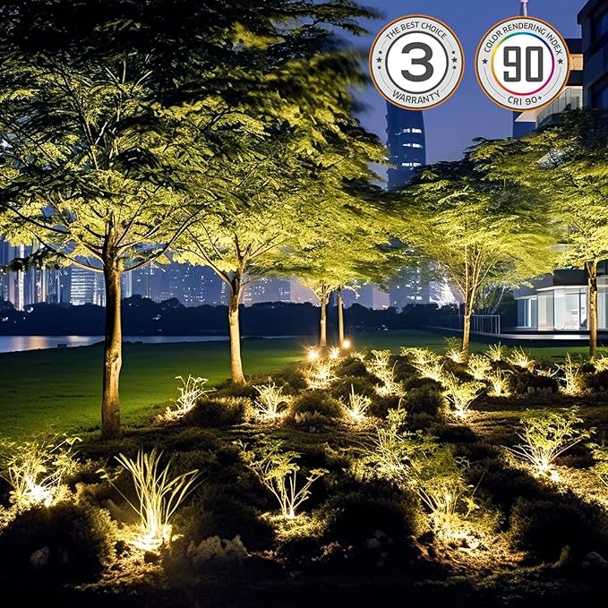 6W Well Lights Outdoor,110V 120V Landscaping Lights IP68 Waterproof 2700k Warm White Outdoor In-Ground Lights for Yard, Garden Patio, 8 Pack
