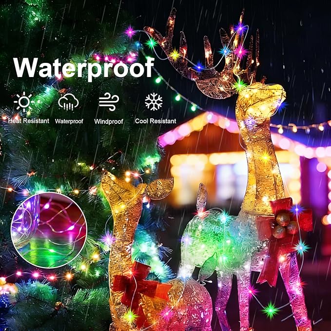 AIKEI 6 Pack LED Fairy Lights with Timer Battery Operated, Mini String Lights with Remote Waterproof 7ft 20 Led Firefly Starry Lighting for Wedding Party Bedroom Garden Christmas Decoration Colorful