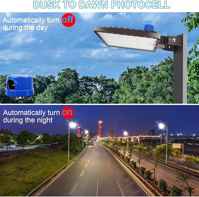Juyace 350W LED Parking Lot Light Stadium Flood Lights Trunnion Bracket Yoke Wall Mount t Dusk to Dawn Outdoor Lighting Exterior Commercial Outside IP65 Waterproof 100-277V Security Area 3 Pack