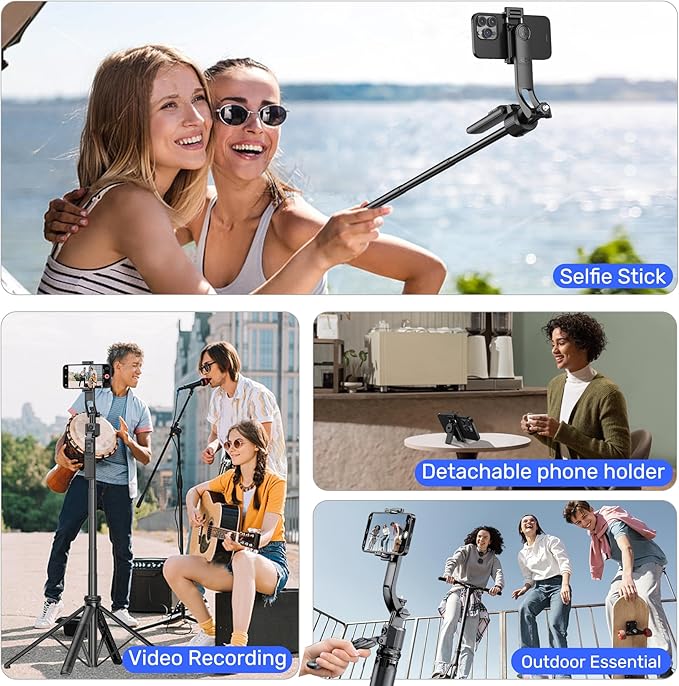 Auto Face Tracking Selfie Stick Tripod for iPhone with Light,360 Rotation That Follows Your Movement,63" Phone Camera Tripod Stand with Remote for Content Creator Vlog Live Stream Video Recording