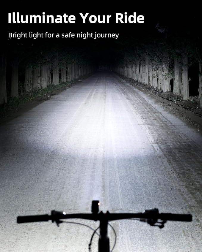 ROCKBROS Super Bright Bike Light 800Lumens Type C Rechargeable Bike Headlight Led IPX6 Waterproof Bike Front Light 5 Modes Aluminum Alloy Bike Light for Night Riding