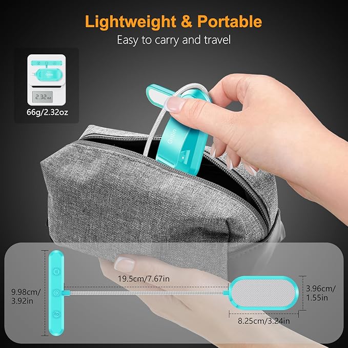 Gritin Rechargeable Book Light for Reading in Bed with 19 LED &Memory Function-Eye Caring 3 Color Temperatures,5 Brightness Levels,90 Hrs Runtime Flexible Goose Neck Clip on Light-Blue