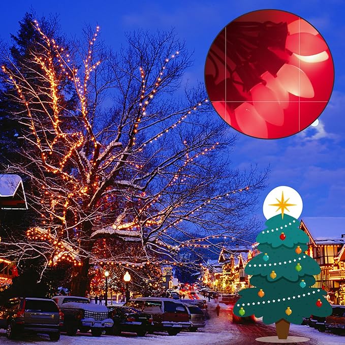 25 Pack Red Bulbs,C7 Red Replacement Spare Incandescent Christmas Light Bulbs,5w Vintage Glass Ceramic Light Bulbs C7/E12 Base for Indoor Outdoor Christmas Valentine String Lights