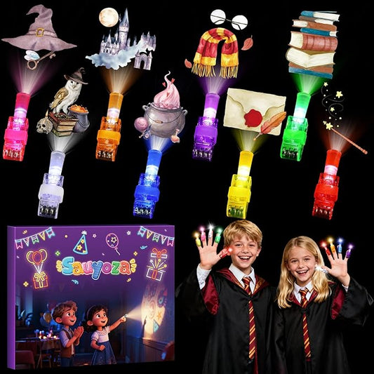 36 Pack Magic School Party Favors LED Finger Lights, Birthday Goodie Bags, Glow Party Supplies, Classroom Treasure Box Rewards for Kids