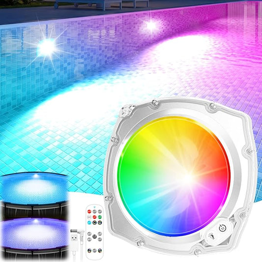 Submersible Pool Lights with Remote, High Brightness Swimming Led Pool Lights for Above Ground Pools Waterproof, 9 Modes Underwater Magnetic Pool Light for Inground Pool-1pc