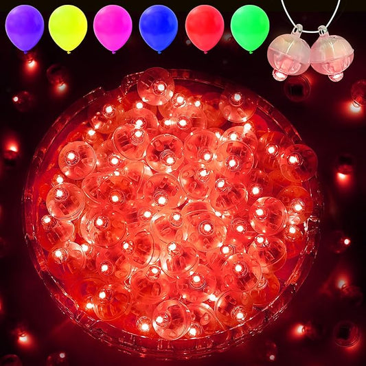100PCs Mini Led Lights with Hook, Waterproof Round Tiny Led Light for Party Decorations Neon Party Light, Red-Blinking Lights