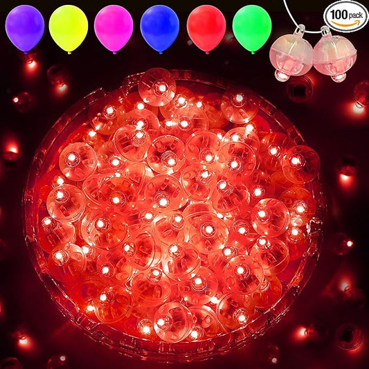 100PCs Mini Led Lights with Hook, Waterproof Round Tiny Led Light for Party Decorations Neon Light for Birthday Party and Wedding Decoration, Red