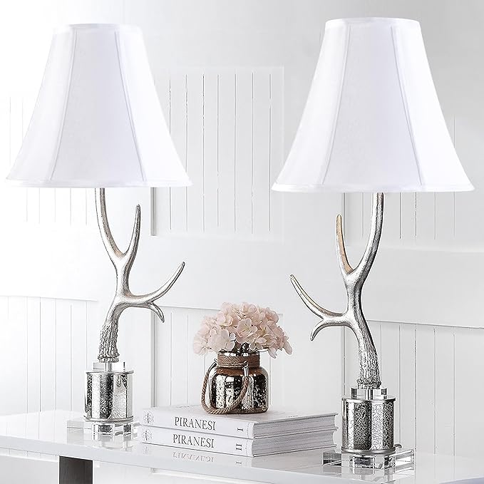 Bell Lamp Shades White Medium Lamp Shade 6" Top x 13" Bottom x 9.8" High(Spider) Modern Lamp Shade for Table Lamp & Bedside Lamp - Side Ribbing Hand Crafted Lampshade Replacement by GO&SO