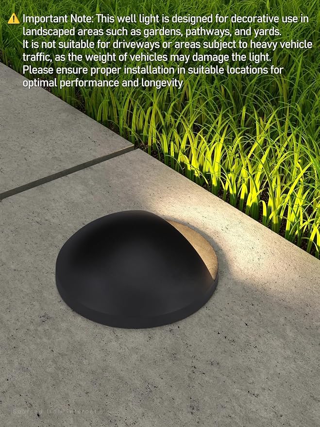 LEONLITE 5W Well Lights Landscape LED, Low Voltage Inground Lights Outdoor, 1800K/2700K/3000K/4000K/5000K Adjustable, Aluminum, ETL Listed, IP67 Waterproof, 12-24VAC/DC, CRI90, 150lm, Black, Pack of 6