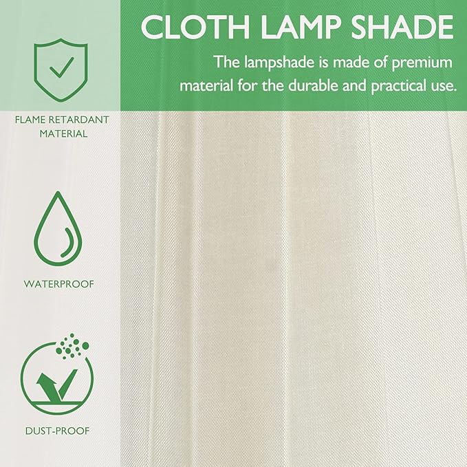 Vintage Decor Modern Lampshade Cloth Lamp Shade, Pleated Lamp Cover Clip on Lampshade Table Lamp Chandelier Shades for Home (Beige) Ceiling Light Shade Lamp Shades