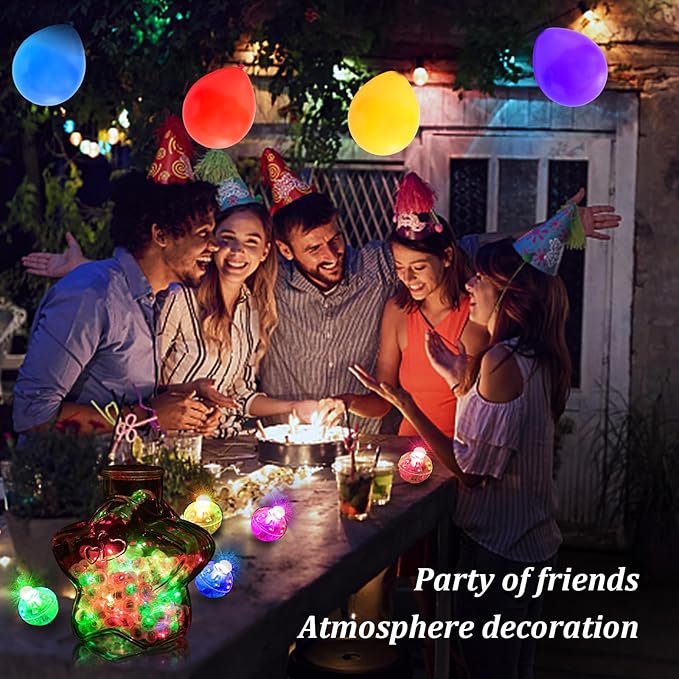 AIKEI 100pcs LED Balloon Lights, Mini Round Balls Lights Long Standby Time Lamp Waterproof for Balloon Paper Lantern Easter Decor Halloween Christmas Birthday Party Wedding Decoration