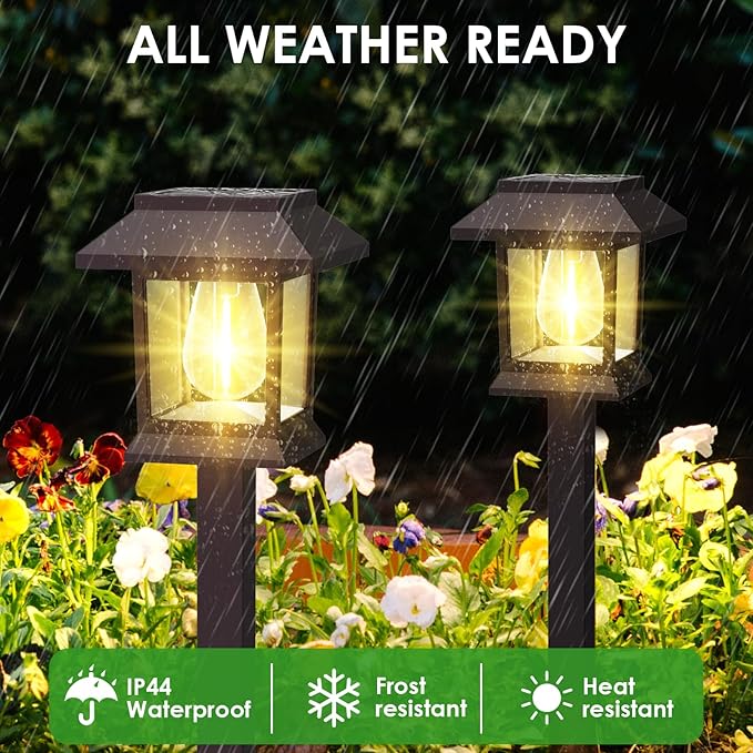Solar Pathway Lights Outdoor, 12 Pack Upgraded LED Waterproof Solar Outdoor Lights, Outside Driveway Garden Landscape Walkway Path Yard Lawn Decor